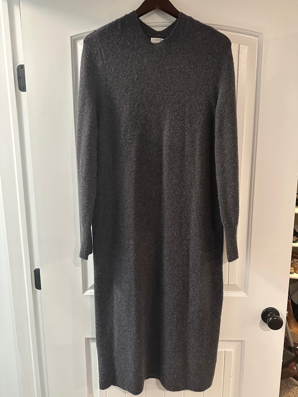 J. Crew Factory Charcoal Gray Long Sleeve Knit Dress
